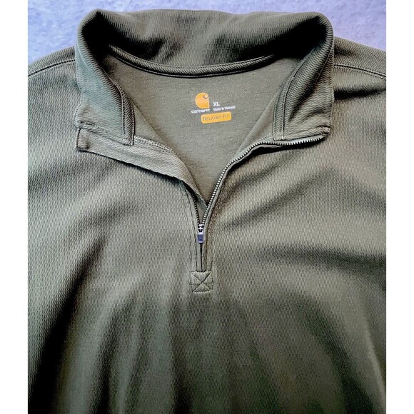 Carhartt Shirt Mens XL Relaxed Fit Heavyweight L/S Pullover 1/2 Zip Thermal Gorp - Picture 3 of 8